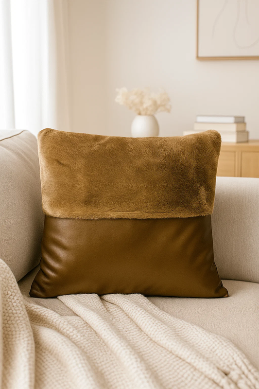 Poszewka dekoracyjna Rabbit skórzana brązowa 40x40