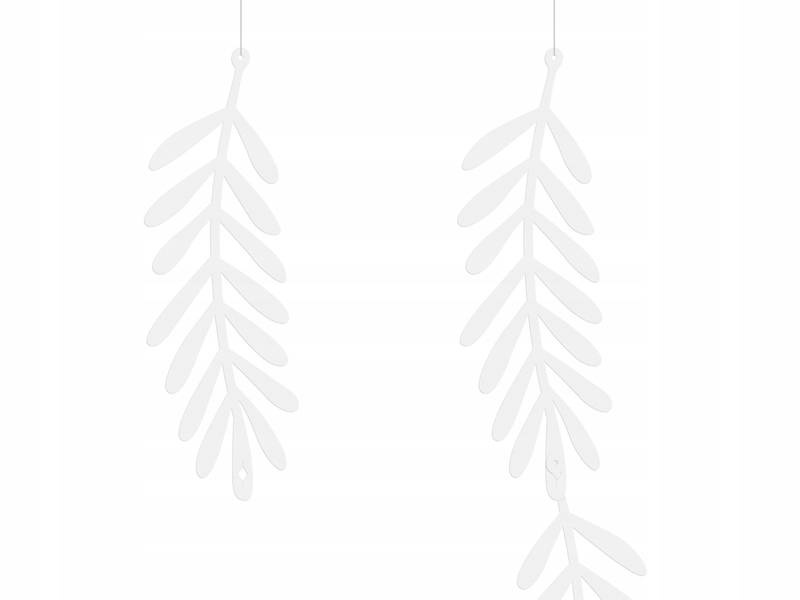 Girlanda papierowa gałązki białe przyjęcie 1,8m