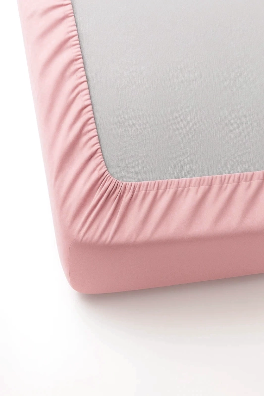 Prześcieradło z gumką jasne różowe 160x200
