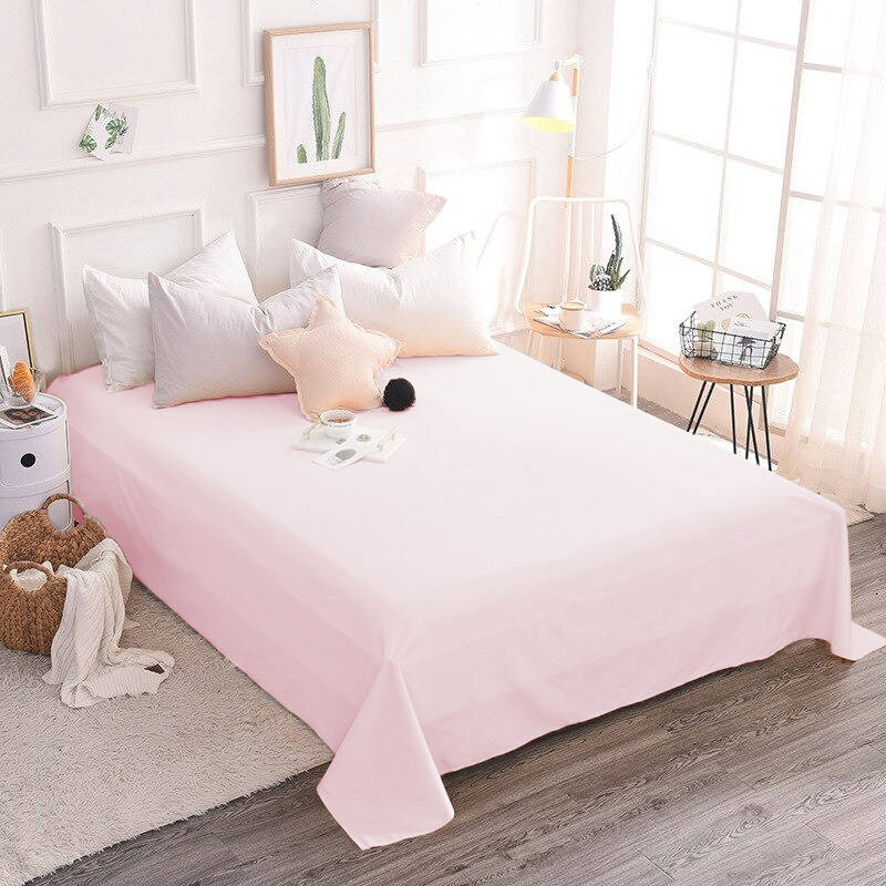 Prześcieradło tradycyjne bawełniane 180x230 pudrowe różowe