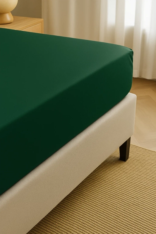 Prześcieradło z gumką butelkowe zielone 200x220