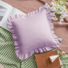 Poszewka na poduszkę dekoracyjna 40x40 liliowa z falbanką