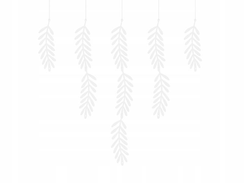 Girlanda papierowa gałązki białe przyjęcie 1,8m