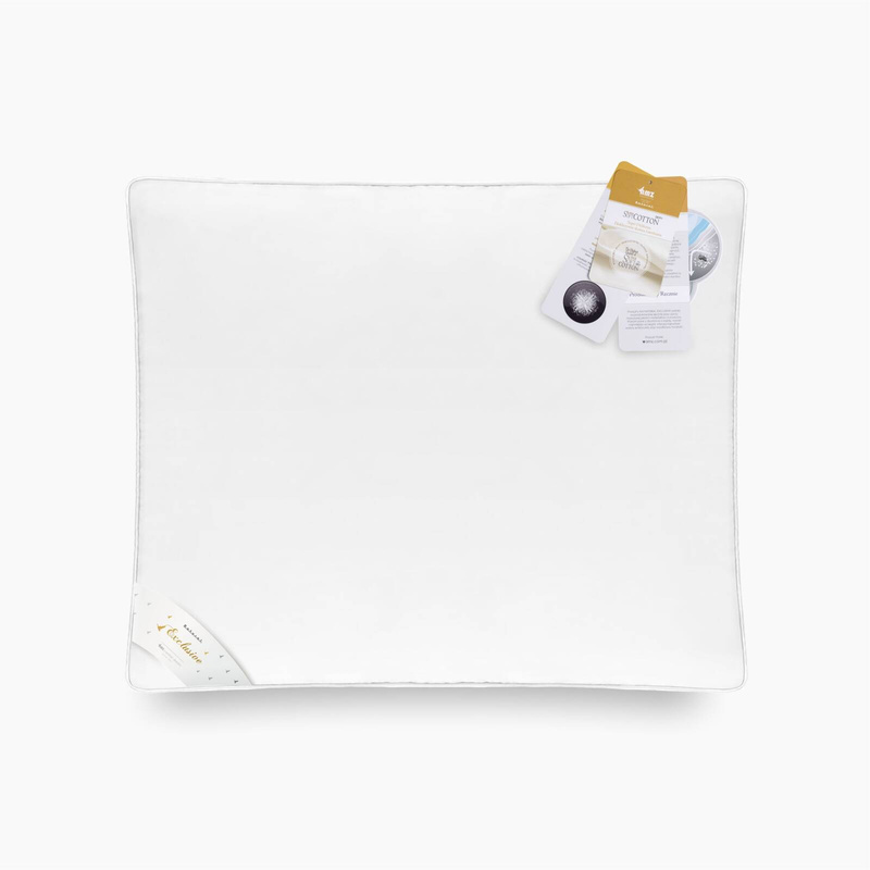 Poduszka 70x80 naturalna puchowa 100% wysoka MATERACOWA PRESTIGE biała