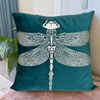 Poszewka na poduszkę dekoracyjna 40x40 ważka turkusowa