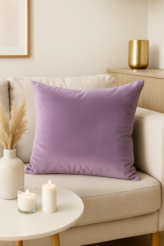 Poszewka na poduszkę welurowa gładka fioletowa 40x40