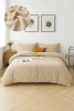 Pościel pluszowa zimowa miś gładka 160x200 3 el. chłodna beżowa