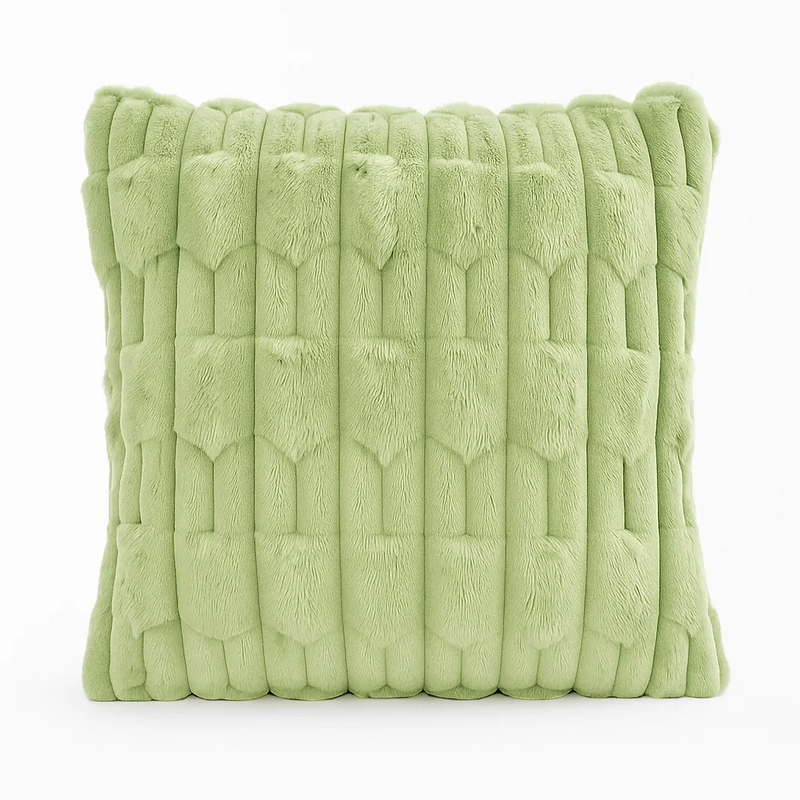 Poszewka na poduszkę dekoracyjna 40x40 tłoczona we wzór 3D pluszowa jasna zielona