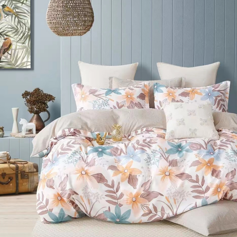 Pościel flanelowa gruba zimowa ciepła w kwiaty Altar 200x220 4 el.