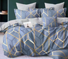 Pościel niebieska geometryczna 200x220 3 el. Grenoble C-119