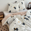 Pościel biało-różowa w kotki 200x220 3 el. Kitten F5