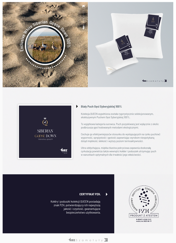 Kołdra 200x220 całoroczna naturalna puchowa QUEEN