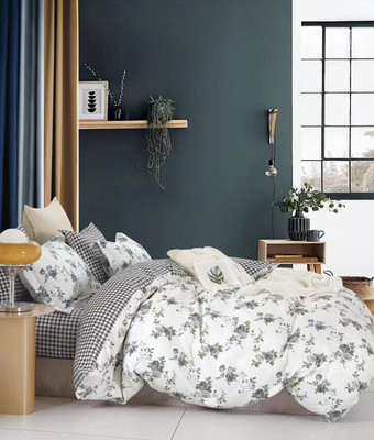 Pościel flanelowa w kwiaty Almada 200x220 4 el. A027