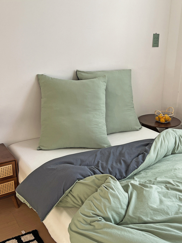 Pościel szałwiowa szara dwukolorowa gładka 200x220 3 el. Sage F19