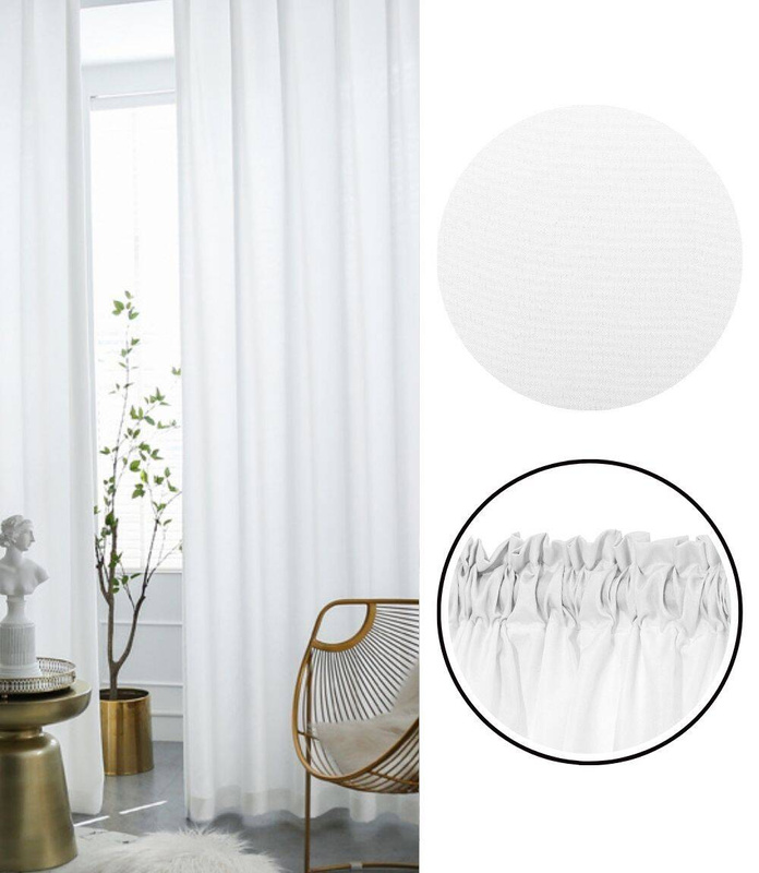 Zasłona biała na taśmie 140x250