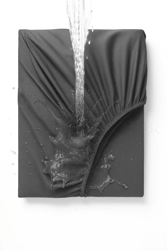 Prześcieradło wodoodporne z gumką ciemne szare 180x200