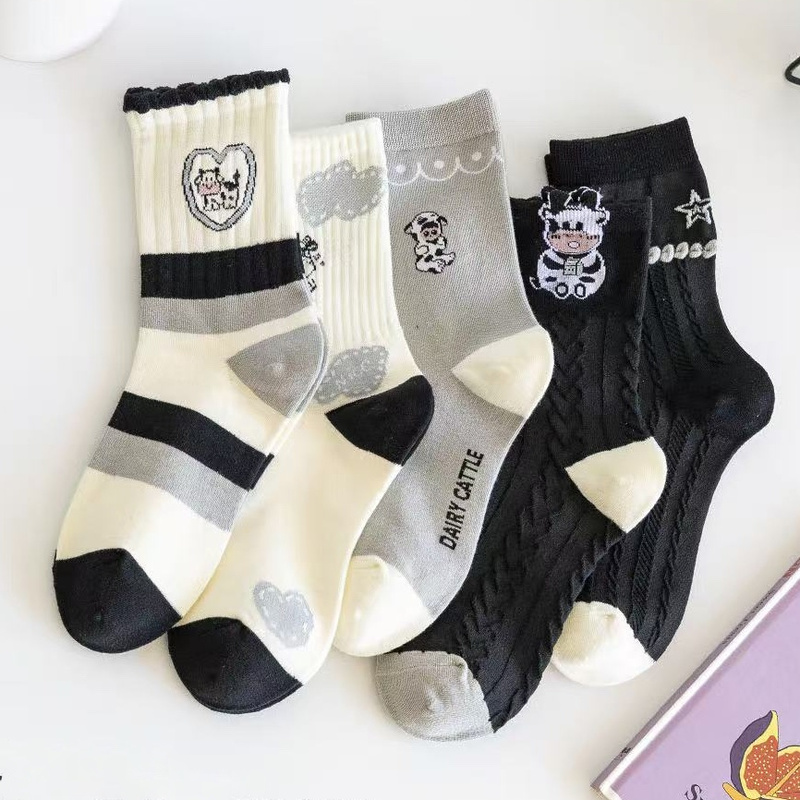 5-pak Skarpetki bawełniane damskie MOO! 35-38