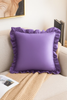 Poszewka na poduszkę dekoracyjna 40x40 fioletowa z falbanką