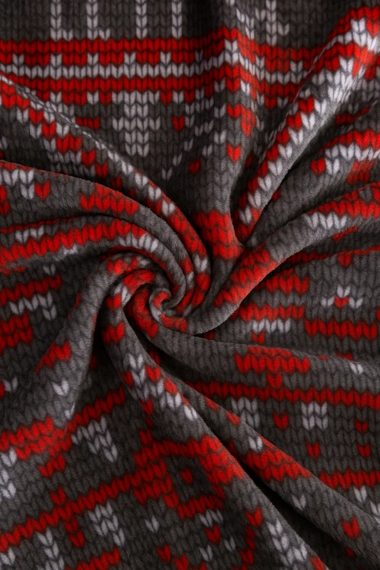 Pościel pluszowa zimowa miś świąteczna 160x200 3 el. wzór sweterka