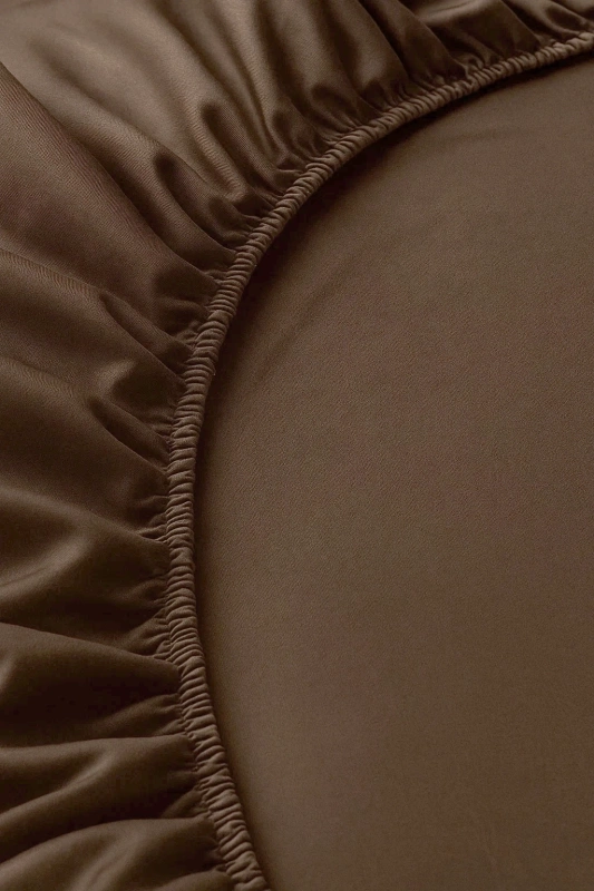 Prześcieradło z gumką brązowe 200x220