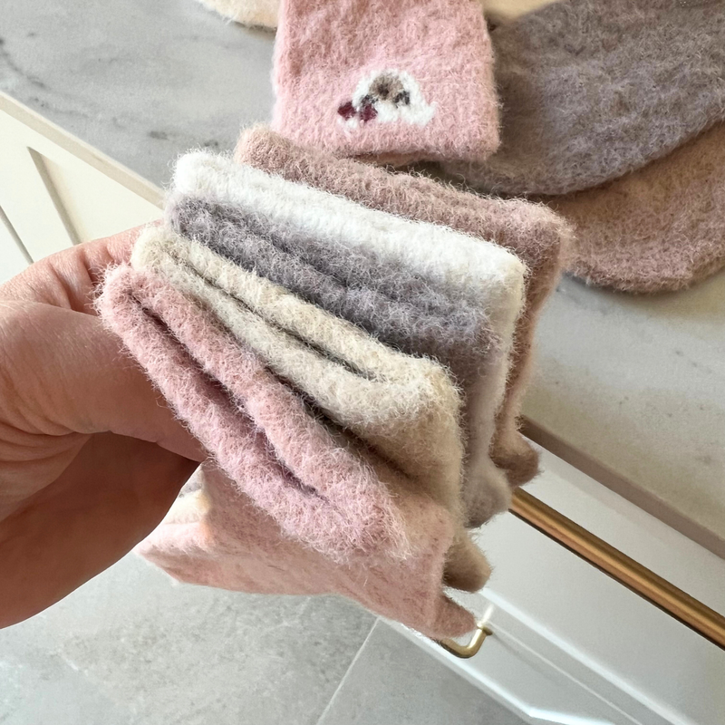 5-pak Skarpetki dziecięce pluszowe dla dziewczynki GIRL BEAR 25-30