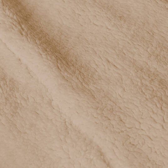 Koc pluszowy tłoczony w pasy narzuta z barankiem 200x220 beżowy