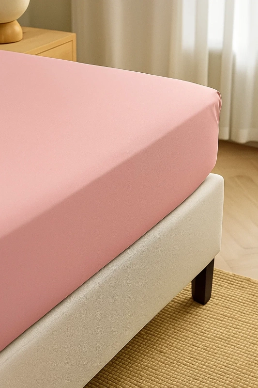 Prześcieradło z gumką jasne różowe 120x200
