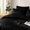 Pościel w pasy czarna 200x220 3 el. Kim Black