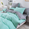 Pościel 200x220 3 el. gładka dwukolorowa miętowo-szara S-18