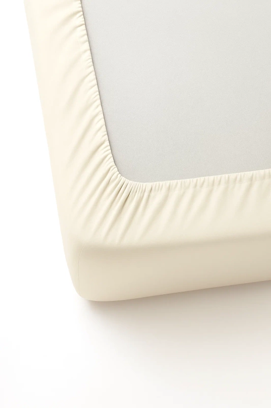 Prześcieradło z gumką kremowe ecru 160x200