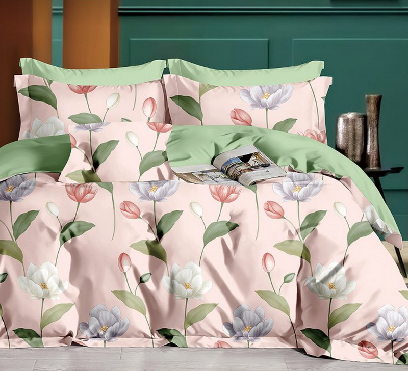 Pościel bawełniana 160x200 3 el. Pink Tulip M1750