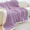 Koc pluszowy narzuta BOA 200x220 z barankiem fioletowy lawendowy