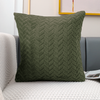 Poszewka na poduszkę jodełka zielona khaki 40x40