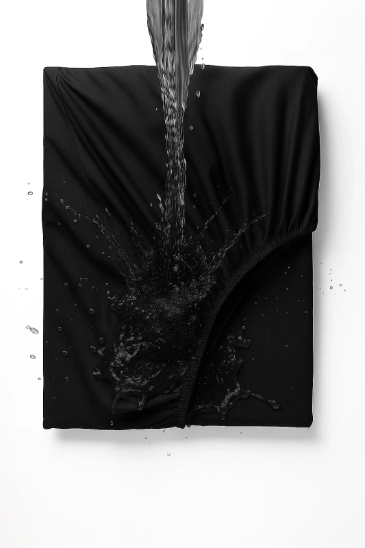 Prześcieradło wodoodporne z gumką czarne 140x200