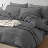 Pościel z falbanką ciemna szara 160x200 3 el. FFH2745