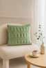 Poszewka na poduszkę dekoracyjna 40x40 tłoczona we wzór 3D pluszowa jasna zielona