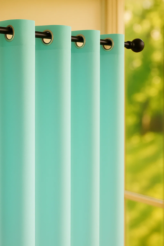 Zasłona miętowa na przelotkach 140x260