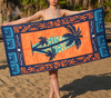 Ręcznik plażowy szybkoschnący z mikrofibry 70x140 SUNSET SURFER
