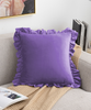 Poszewka na poduszkę dekoracyjna 40x40 fioletowa z falbanką