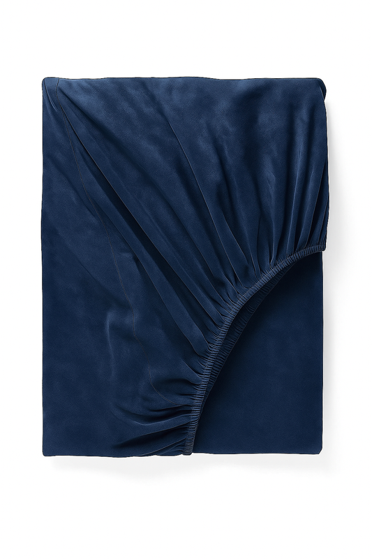 Prześcieradło pluszowe z gumką MIŚ granatowe 180x200