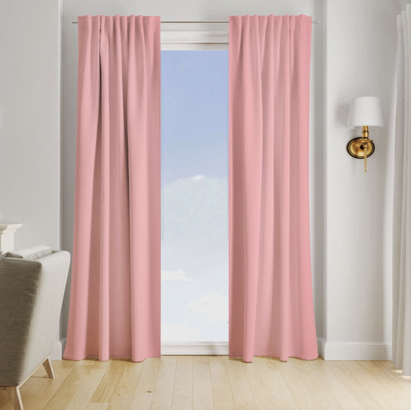 Zasłona RAMON 145x250cm na taśmie różowa