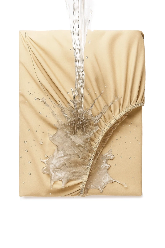 Prześcieradło wodoodporne z gumką beżowe 180x200