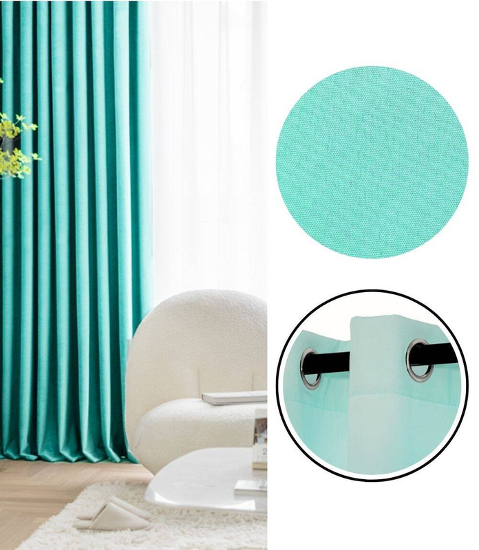 Zasłona miętowa na przelotkach 140x250