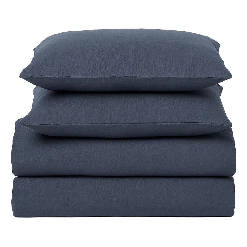 Pościel granatowa jednokolorowa gładka 160x200 3 el. Midnight F18