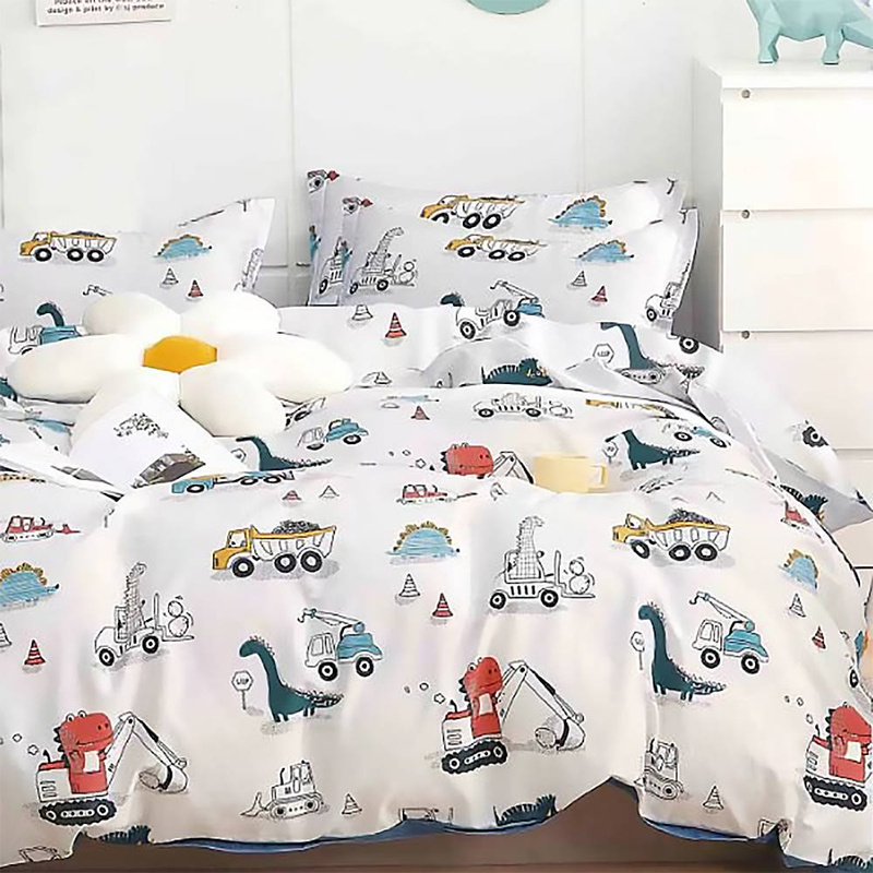 Pościel bawełniana 140x200 2 el. Dinuś Pracuś M1571