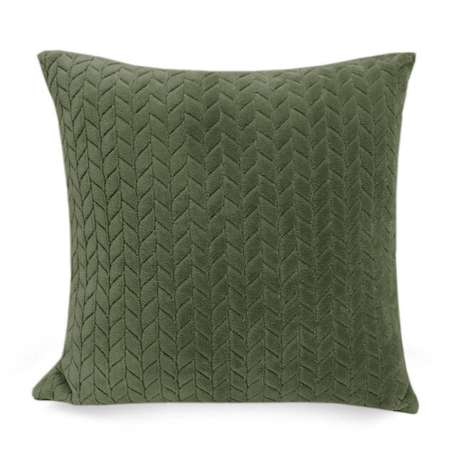 Poszewka na poduszkę jodełka zielona khaki 40x40