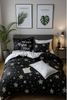 Pościel czarno-biała w gwiazdki 200x220 3 el. Valera C-002