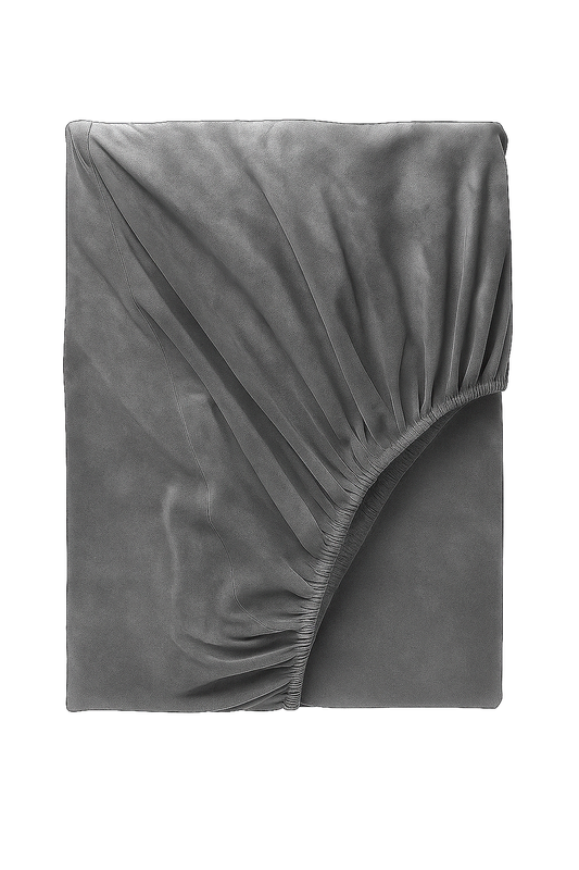 Prześcieradło pluszowe z gumką MIŚ ciemne szare 200x220