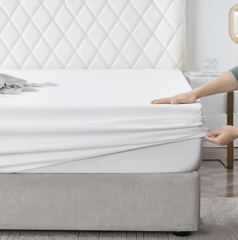 Prześcieradło z gumką bawełniane białe 160x200