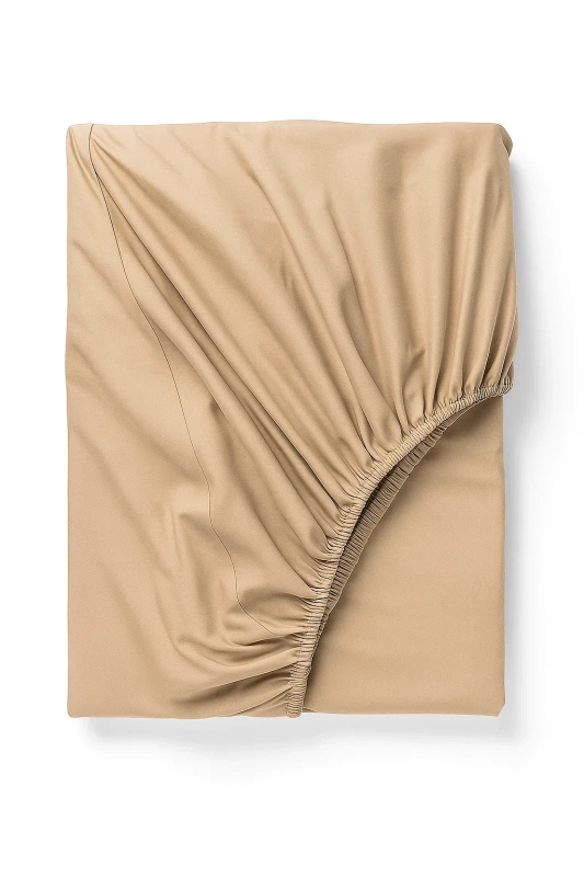 Prześcieradło z gumką beżowe 160x200